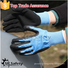 SRSAFETY высококачественные защитные перчатки / 13g синий нейлоновый вкладыш черные пена латексные перчатки / садовые перчатки / защитные перчатки